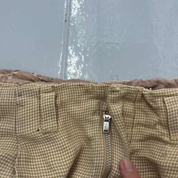 Vintage 40s Glen-More Beige Pattern Rayon Pants 29x29 - Picture 6 of 7